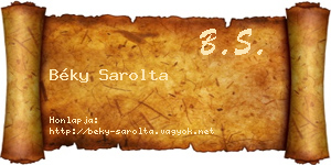 Béky Sarolta névjegykártya