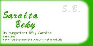 sarolta beky business card